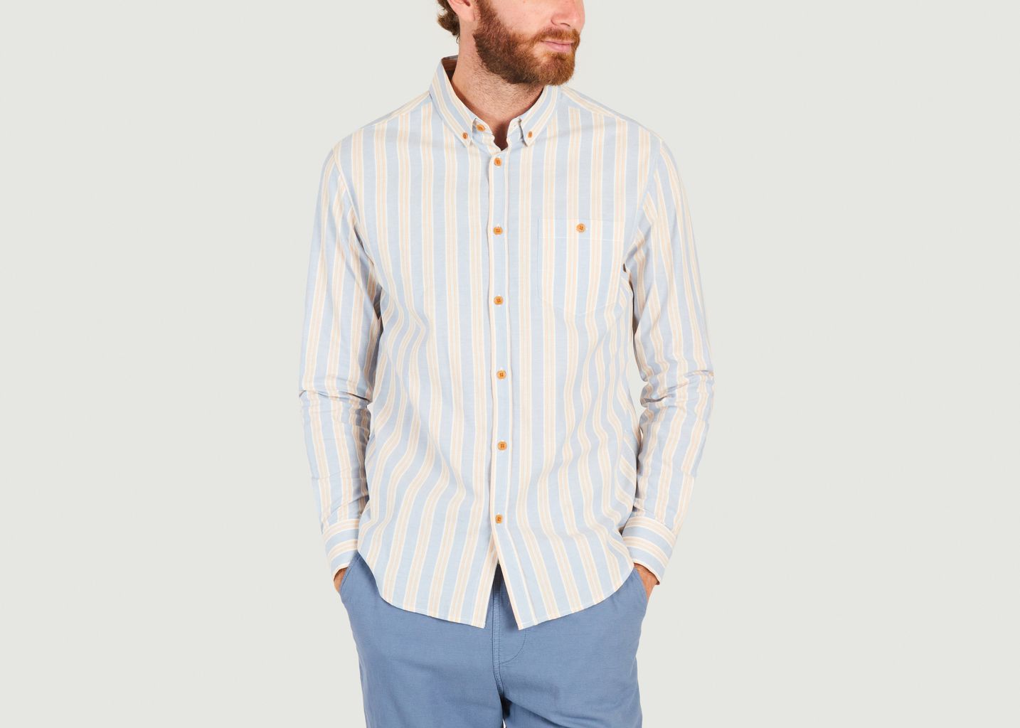 Striped cotton shirt Bud - Olow