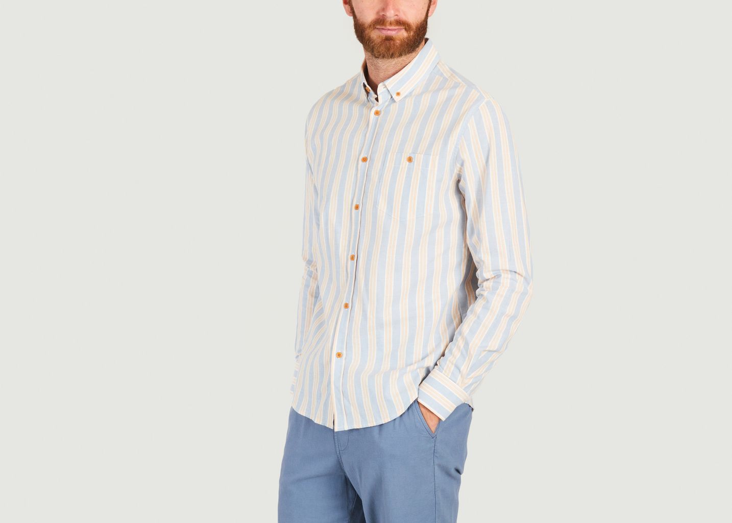 Striped cotton shirt Bud - Olow