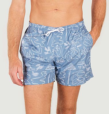 Swim shorts with Baya pattern