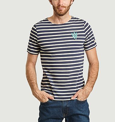T-shirt rayé brodé Sardines Olow x Saint James