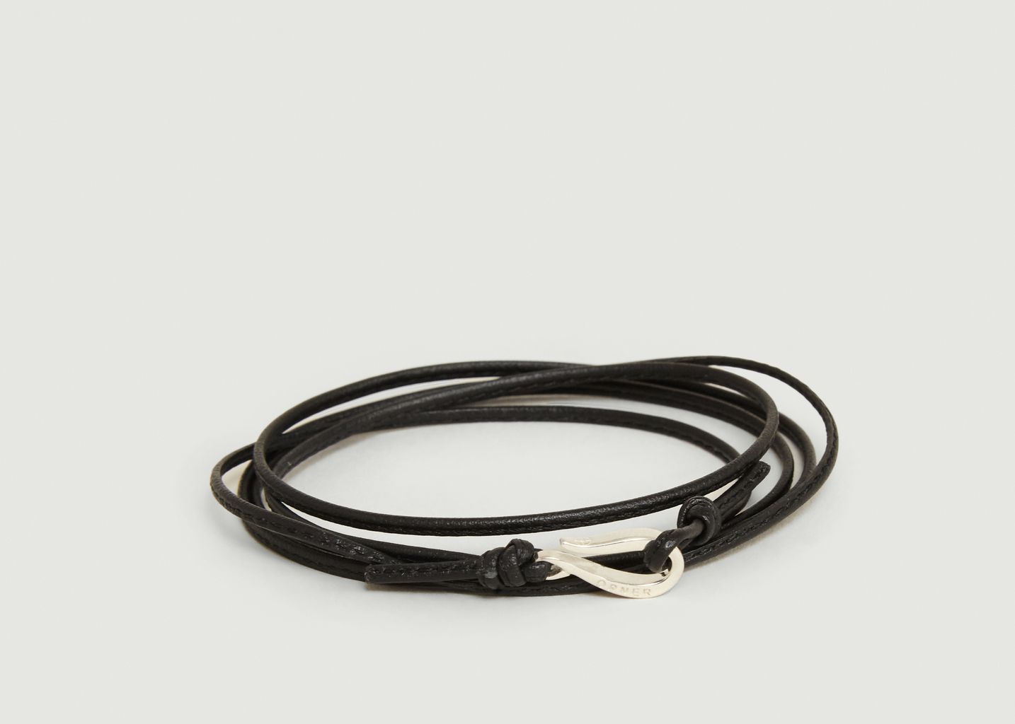 Bracelet Cordon Cuir Fin et Crochet - Orner