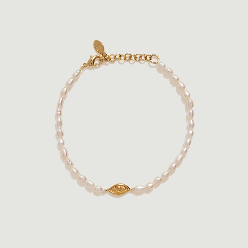 Pearls and eye charm bracelet - Pamela Love