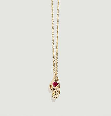 Heart in Hand Gold Necklace