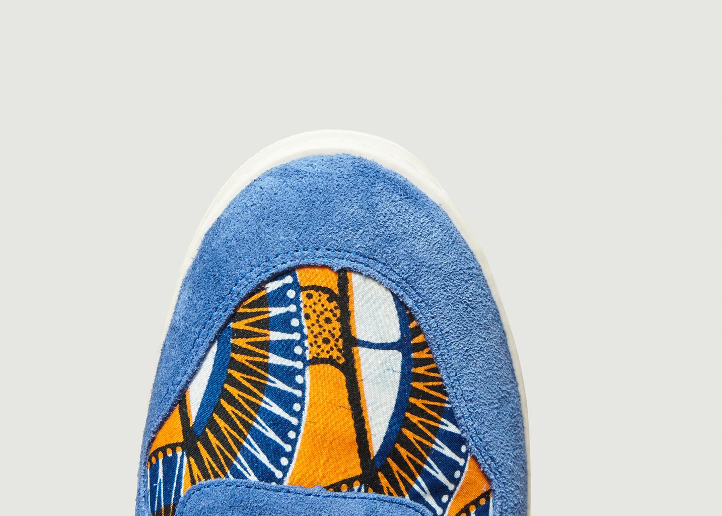 Sahara suede leather and denim sneakers - Panafrica