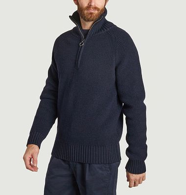 Zipped Trucker Sweater