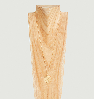 Collier médaille vermeil chaîne fine Lauriers à personnaliser