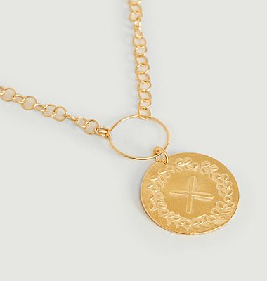 Lauriers S vermeil medal necklace to personalize