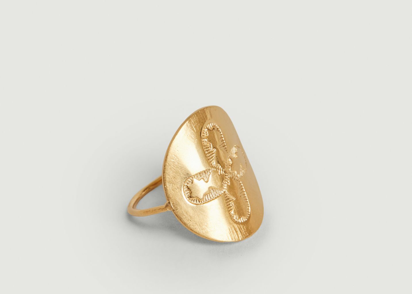 Vermeil-Ring mit Kleeblattmedaille - Par Coeur