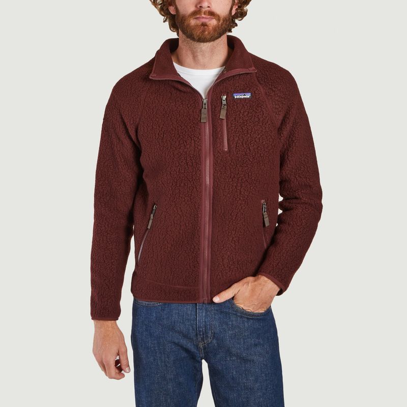burgundy fleece jacket