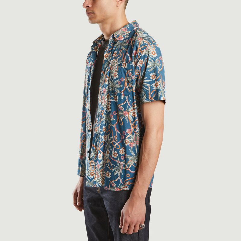 Sale Tropical flower print short sleeve 