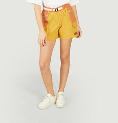 Belted casual canvas shorts