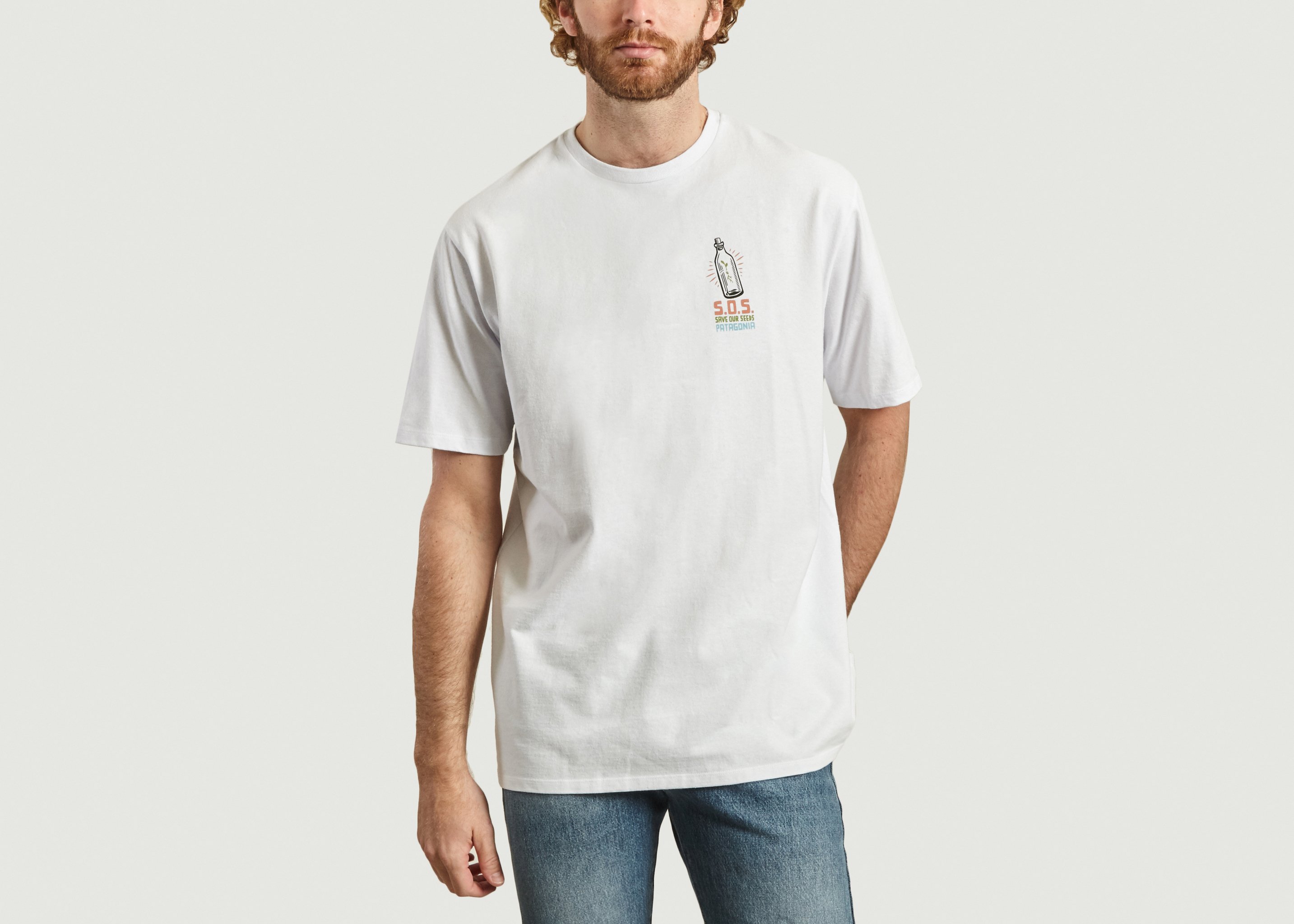 white patagonia t shirt