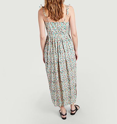 Strapless long dress with floral pattern V