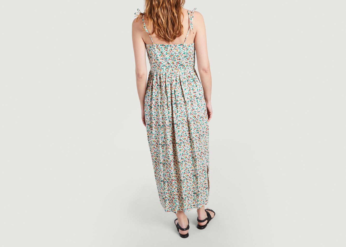 Strapless long dress with floral pattern V - People Tree