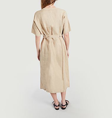 Belted dress in linen India