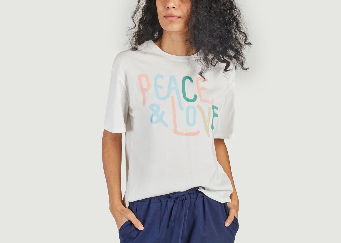 T-shirt Peace & Love  - People Tree