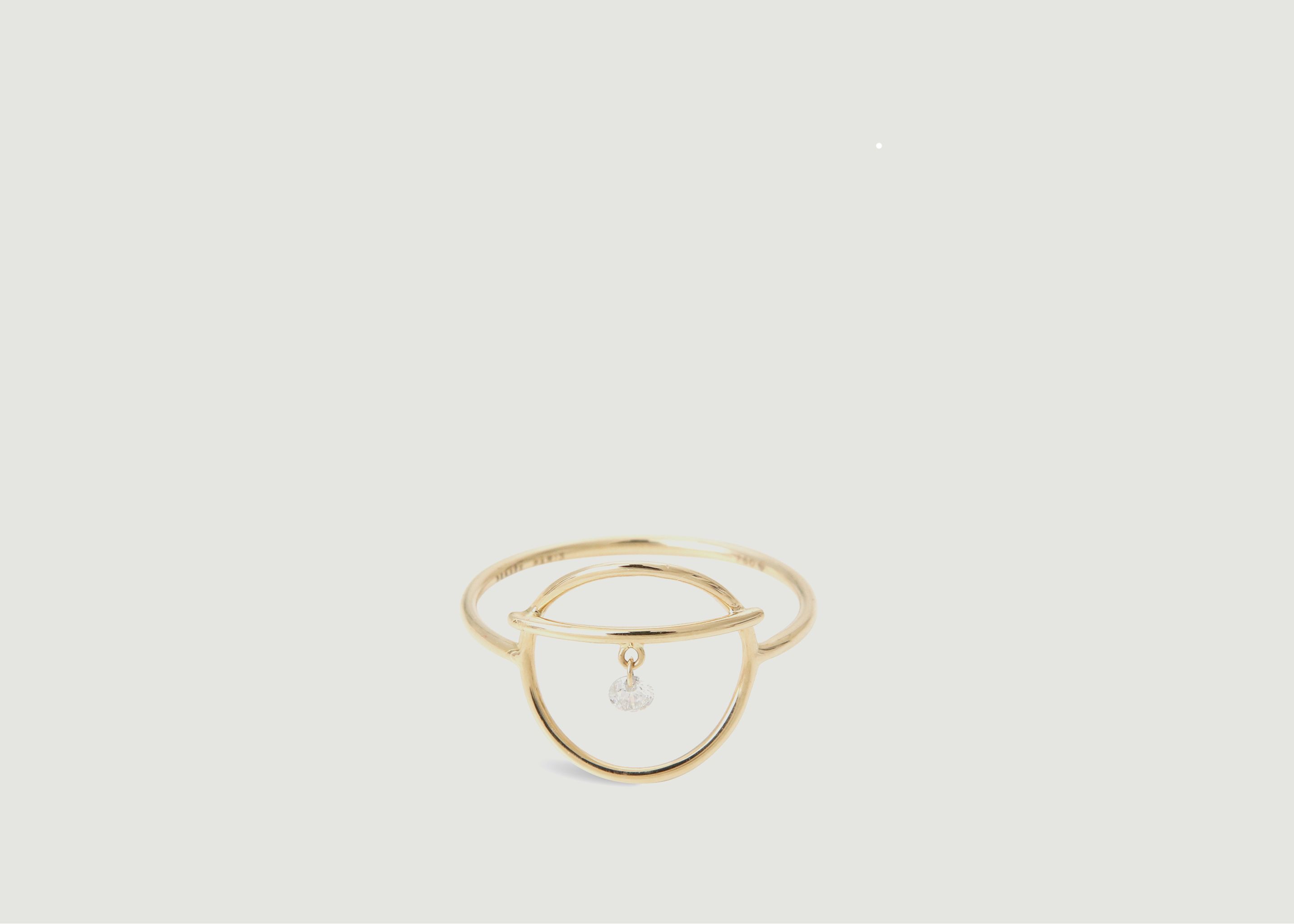 Fibula ring with a diamond - Persée Paris