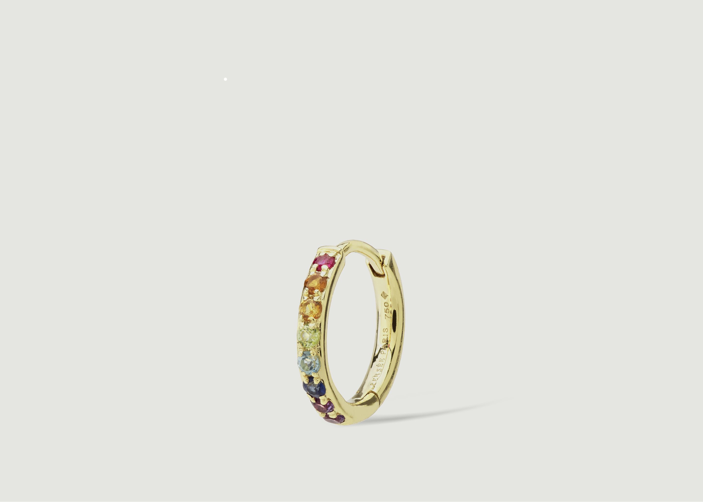 18 karat gold and gemstone Chakras unit earring - Persée Paris