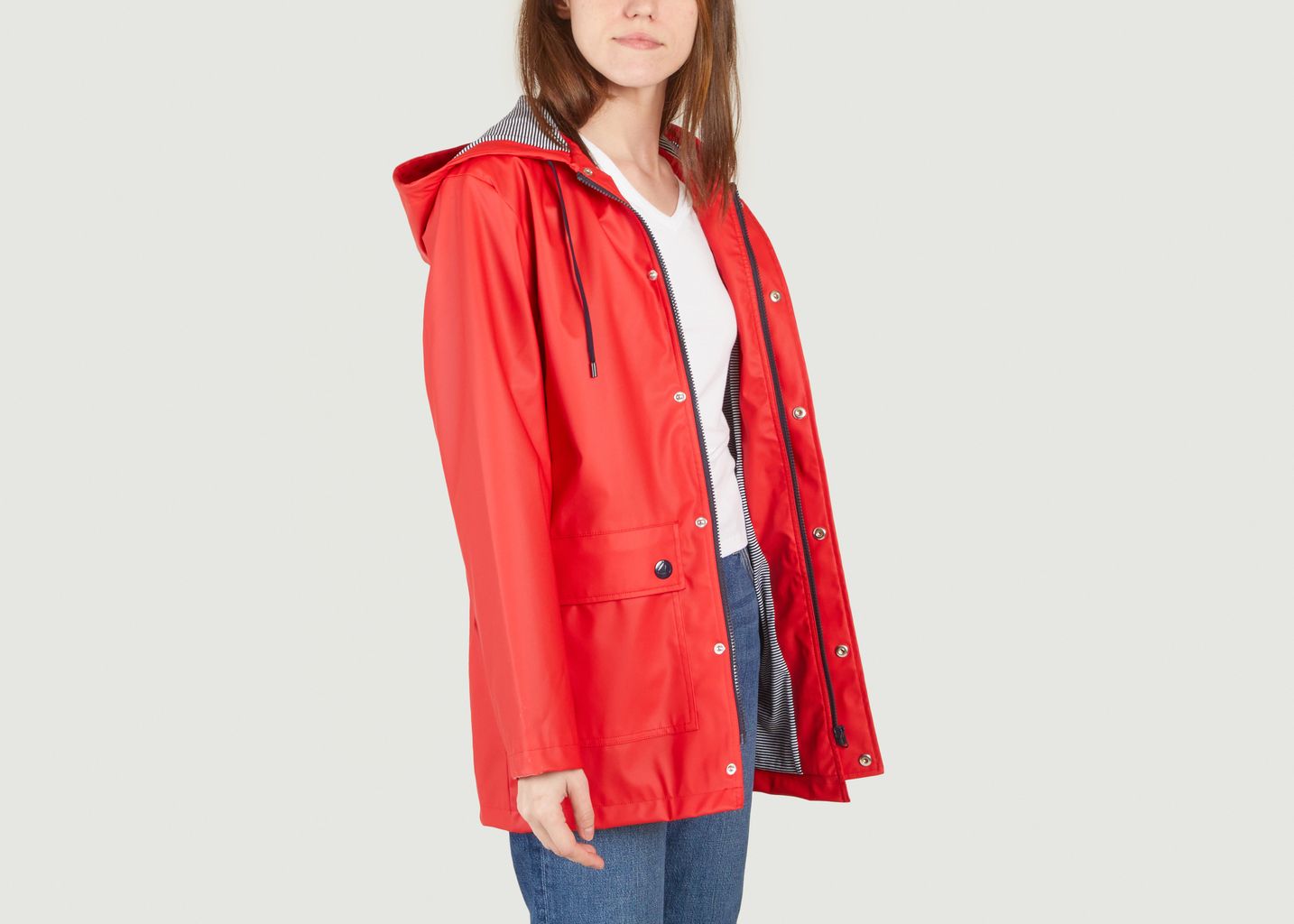 Femme Vêtements Manteaux Parkas Iconic hooded raincoat Petit Bateau en coloris Rouge 