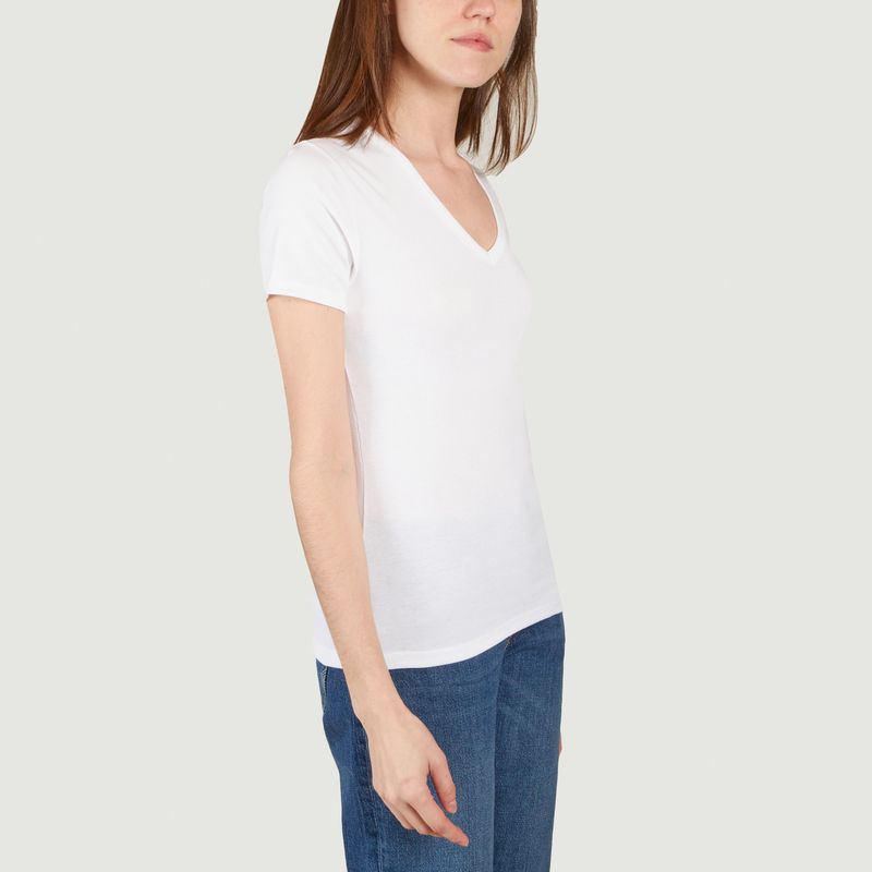 T-Shirt mit V-Ausschnitt aus Bio-Baumwolle - Petit Bateau