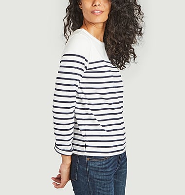 Sailor long sleeves cotton t shirt Navy Blue Petit Bateau L