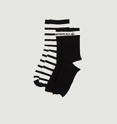 Lot de 2 paires de chaussettes rayées