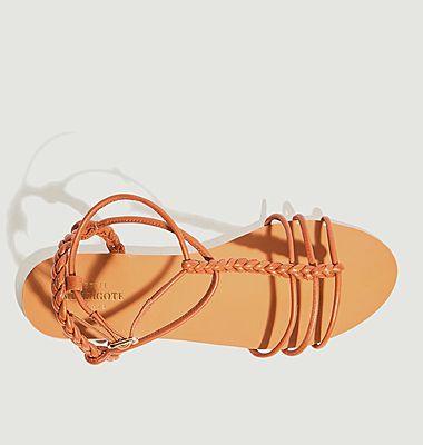 Calebe leather flat sandals