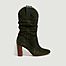 Eros suede leather pleated mid-high boots - Petite Mendigote