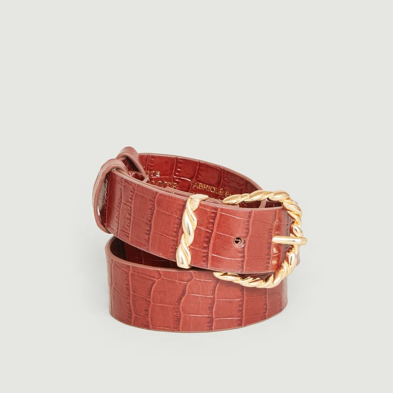 Cora croco effect leather belt - Petite Mendigote