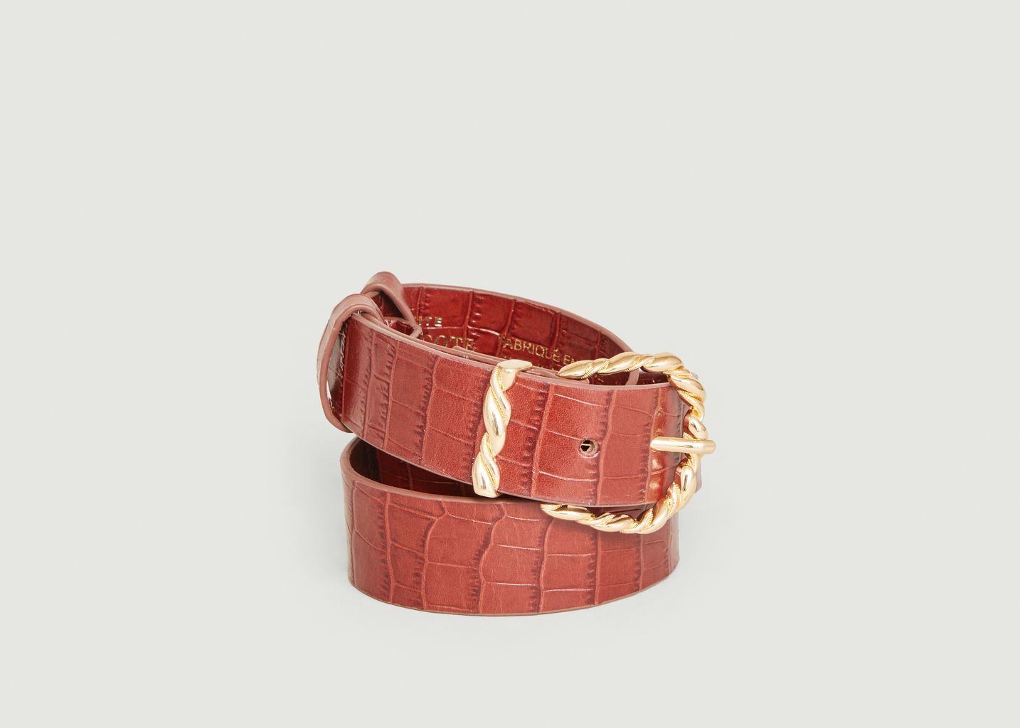 Cora croco effect leather belt - Petite Mendigote
