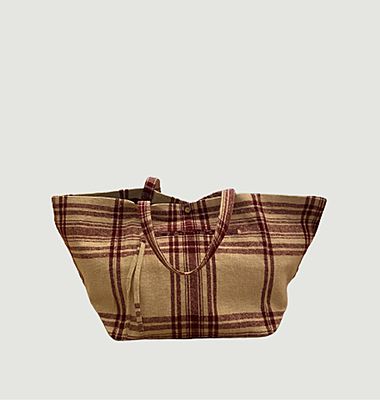 Grand sac cabas en lainage à carreaux Aya Bitloom