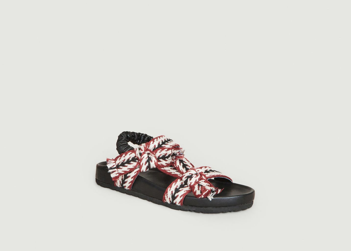 Sandals with fancy straps in cotton Laura - Petite Mendigote