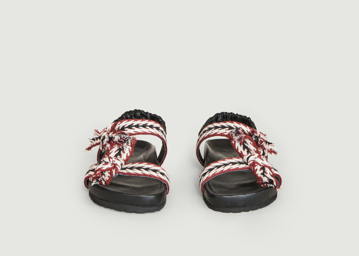 Sandals with fancy straps in cotton Laura - Petite Mendigote