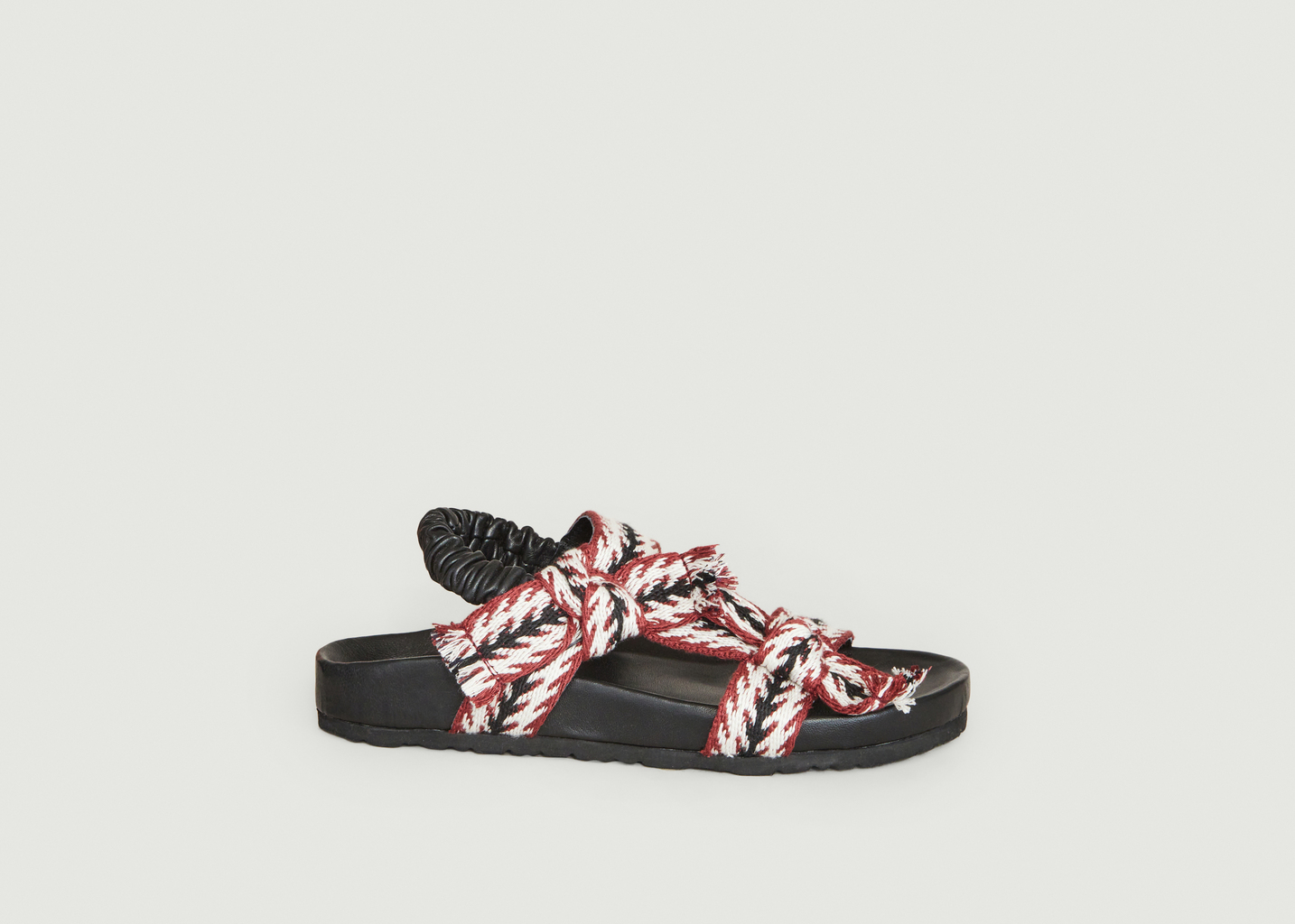 Sandals with fancy straps in cotton Laura - Petite Mendigote