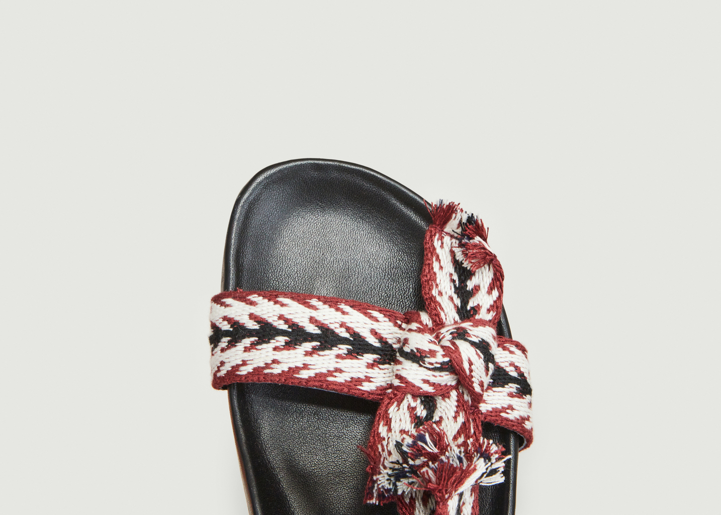 Sandals with fancy straps in cotton Laura - Petite Mendigote