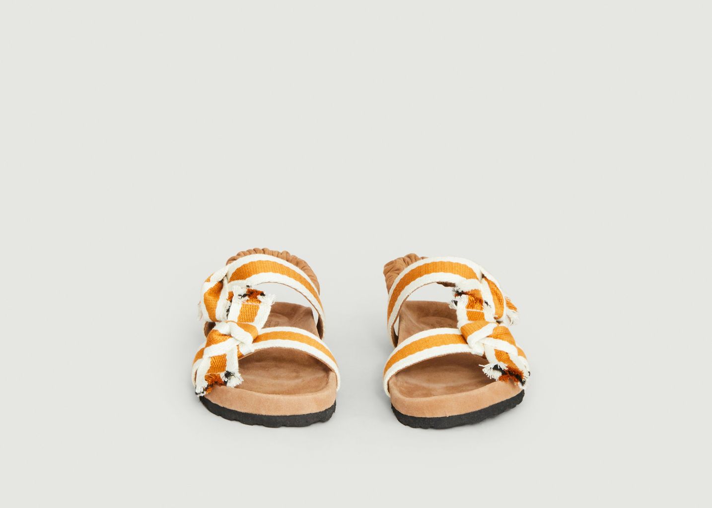 Sandales avec lanières rayées en coton Laura - Petite Mendigote