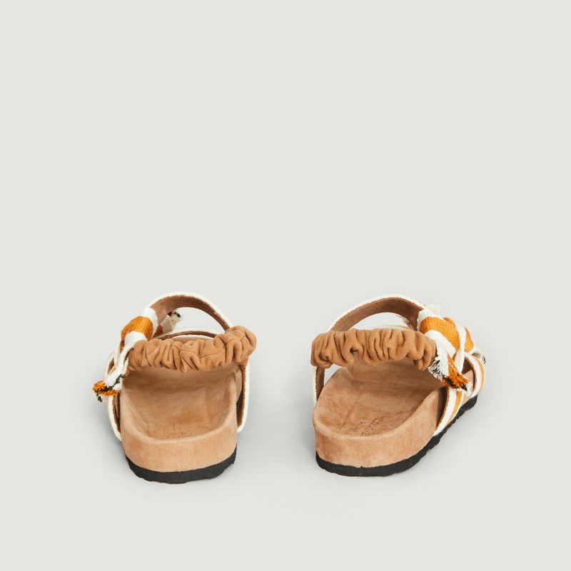 Sandals with striped cotton straps Laura - Petite Mendigote