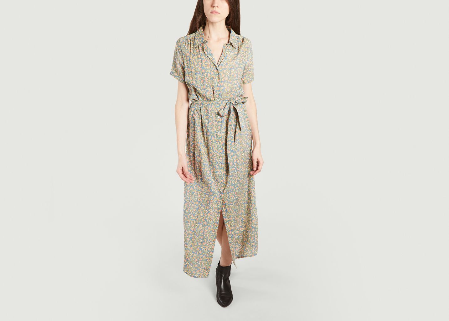 Sale Maxi shirt dress Aurélie Blue 
