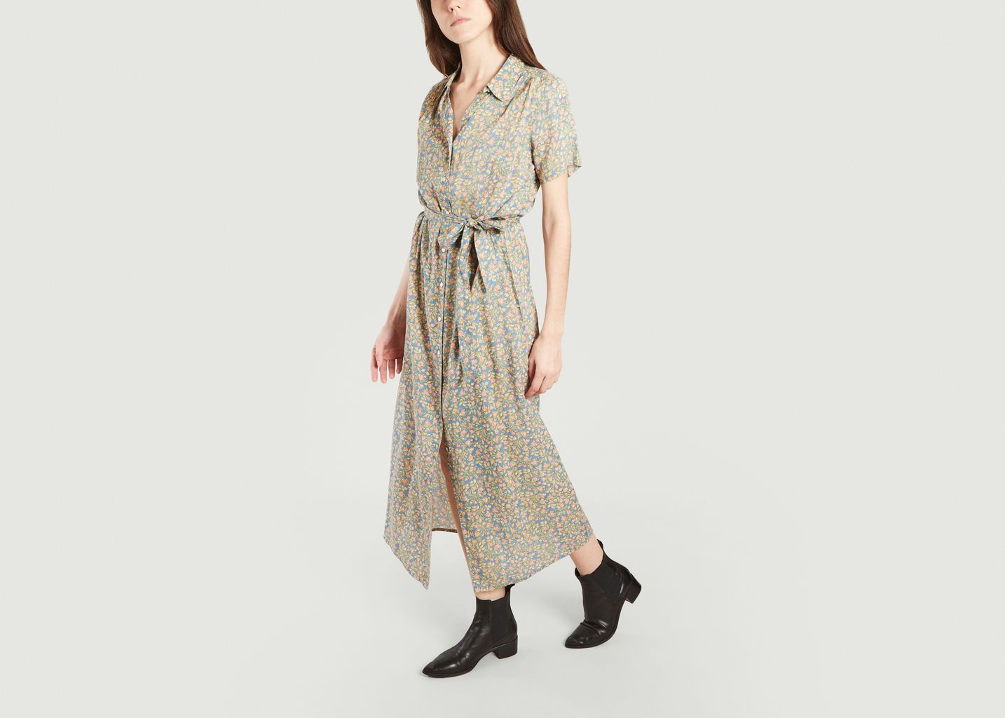 Sale Maxi shirt dress Aurélie Blue 