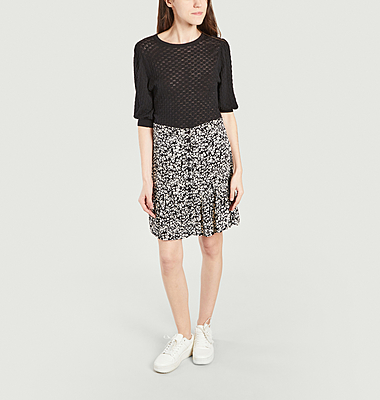 Short buttoned skirt with floral pattern Othile