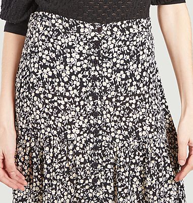 Short buttoned skirt with floral pattern Othile