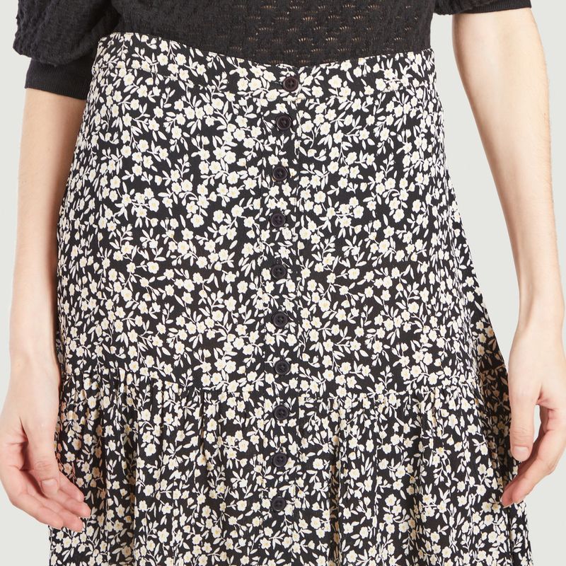 Short buttoned skirt with floral pattern Othile - Petite Mendigote