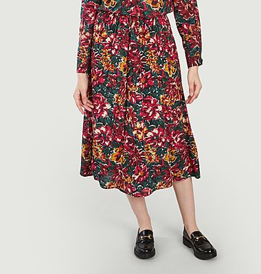 Romane floral print midi skirt