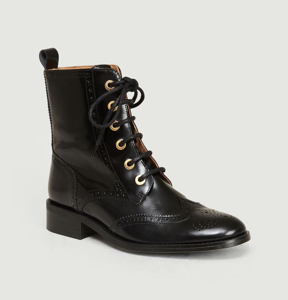 petite bottines plates en cuir petite bottines plates en cuir