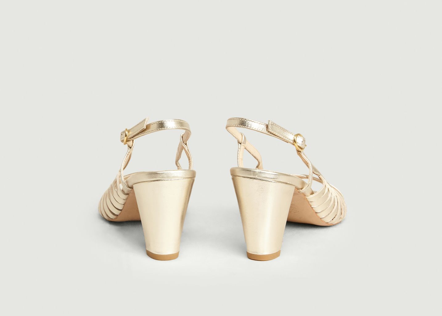 Renato Foil Nappa Leather Heeled Sandals - Petite Mendigote