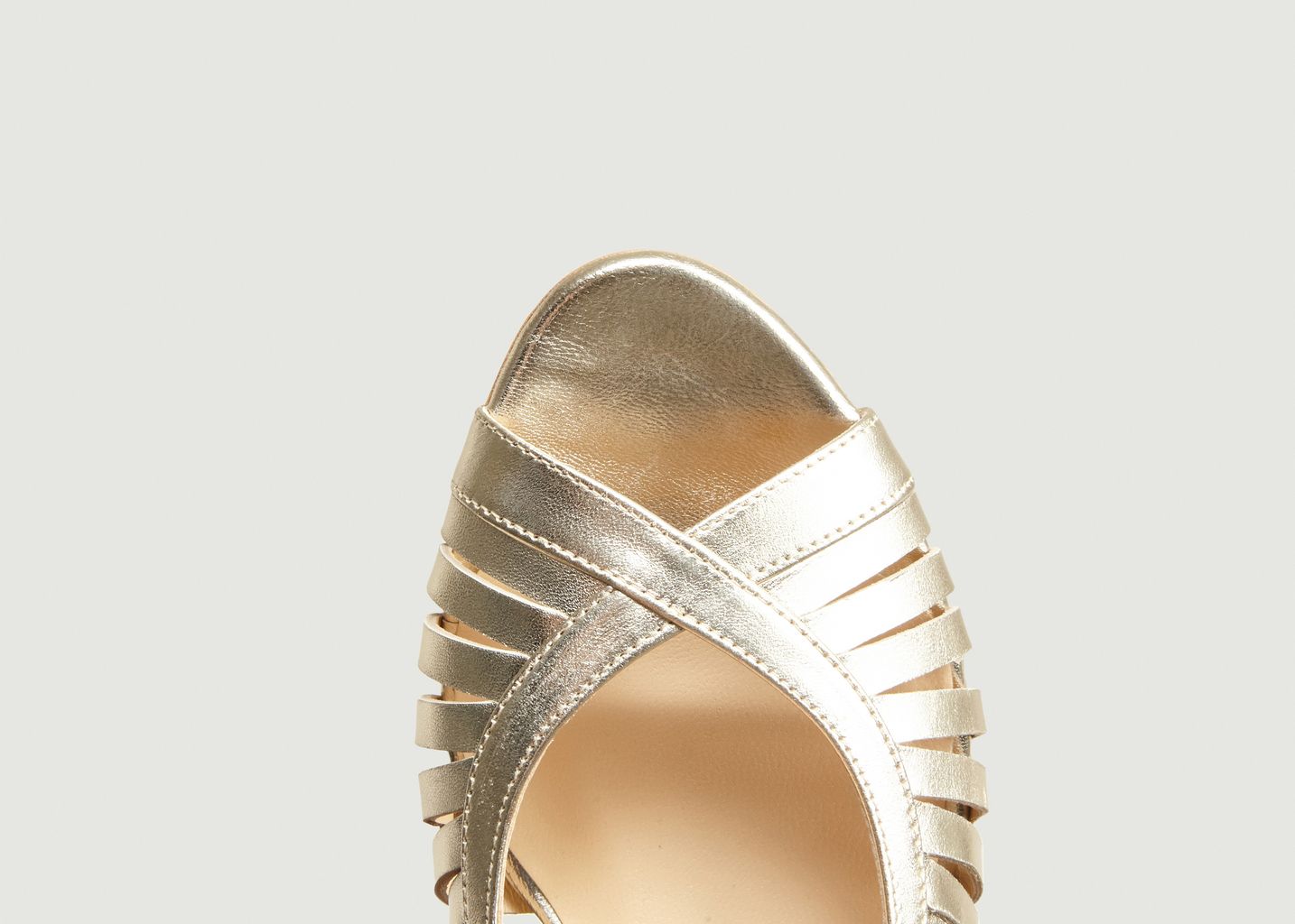 Renato Foil Nappa Leather Heeled Sandals - Petite Mendigote
