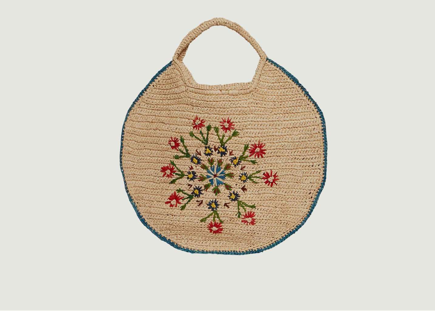 Palma Round Embroidered Raphia Bag - Petite Mendigote