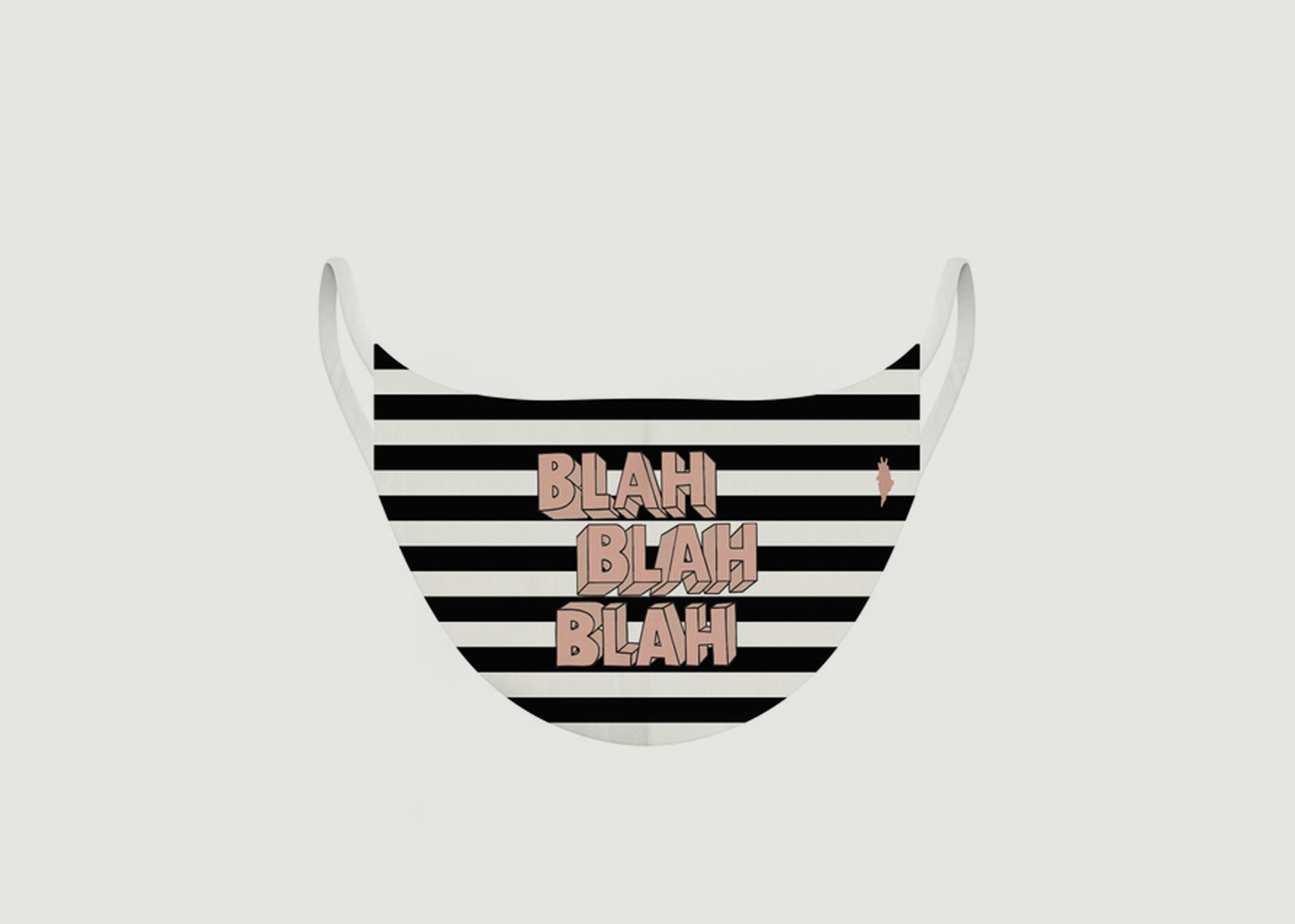 Striped fabric mask with lettering - Pôdevache