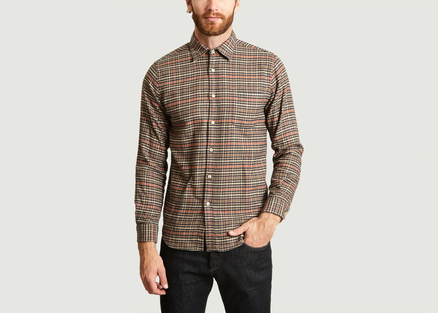 Chemise En Flanelle A Petits Carreaux Twill Multicolore Portuguese
