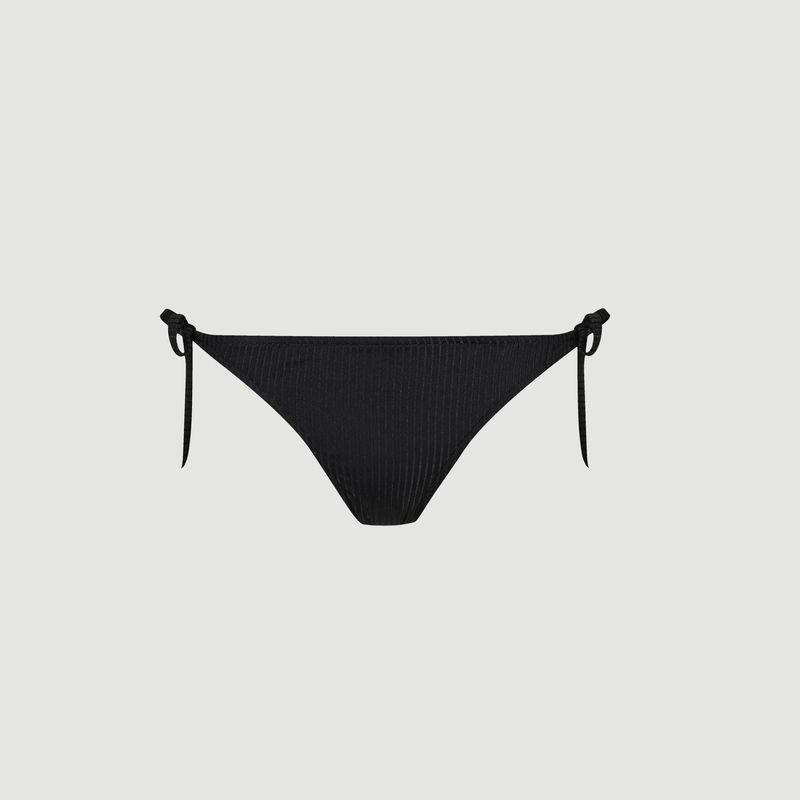 Bikini Bottom n°2 - Satin Black Stripe - Posidonie